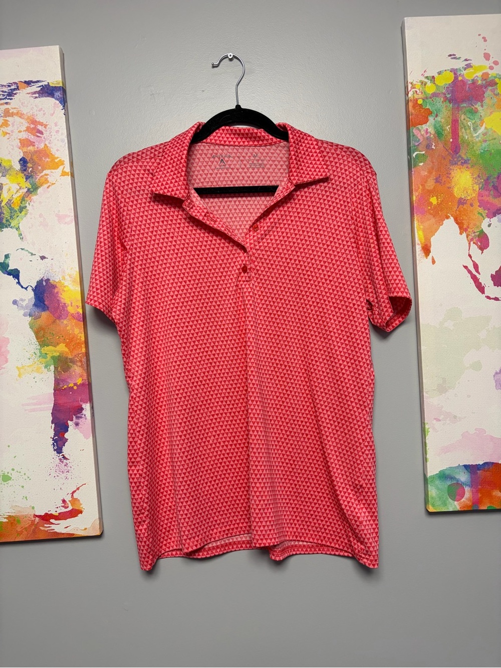 Antigua Fuchsia Patterned Women's Button Down Shirt